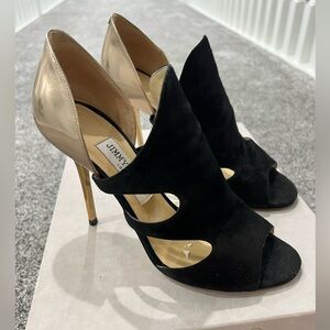 Jimmy Choo Elegant Black and Gold Heels